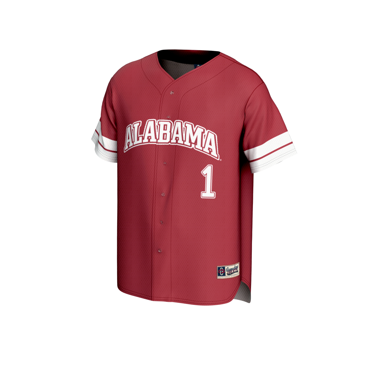 #1 Alabama Crimson Tide Lightweight Collegiate Baseball Fashion Jersey - Crimson