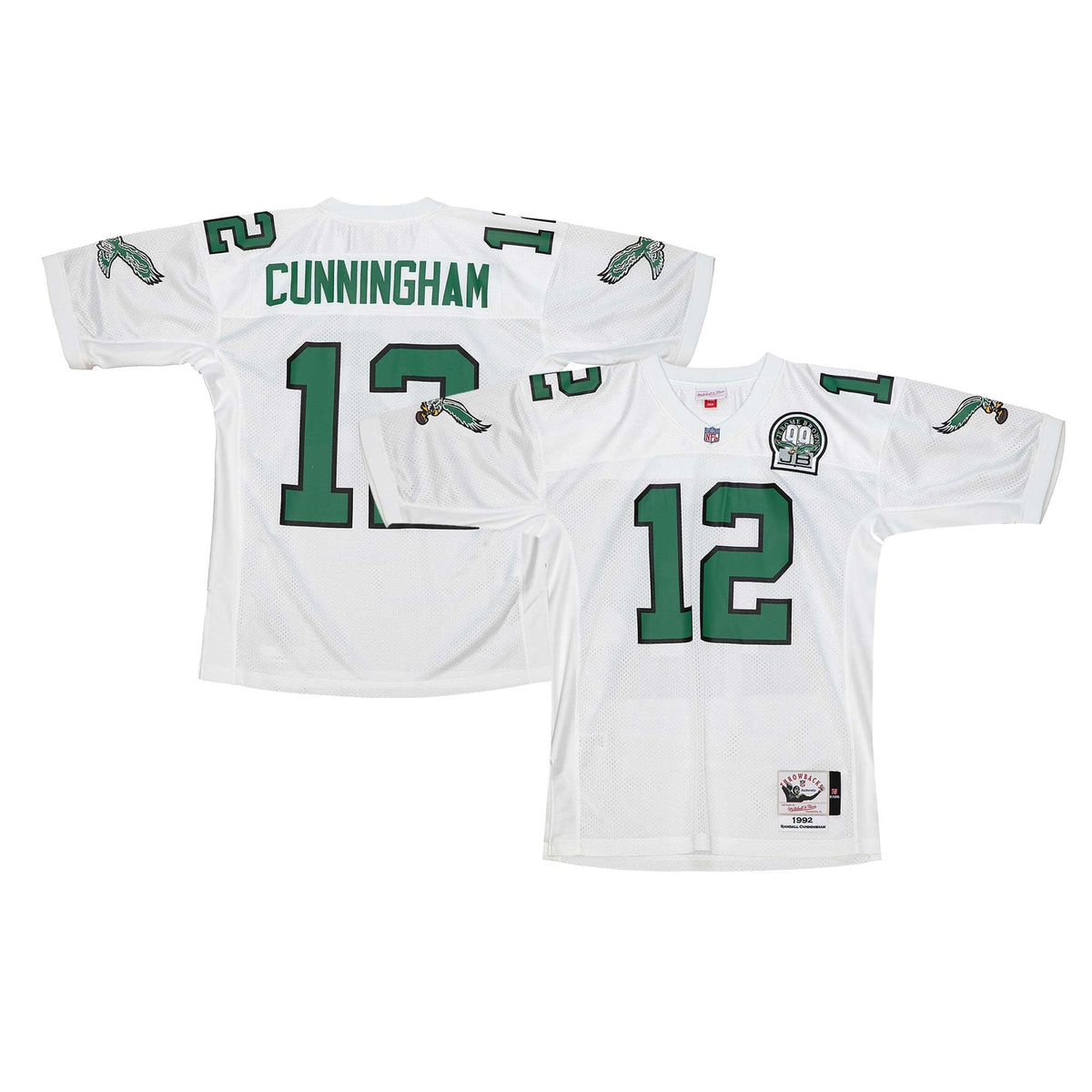 Philadelphia Eagles 1992 Randall Cunningham White Authentic Throwback Retired Player Jersey