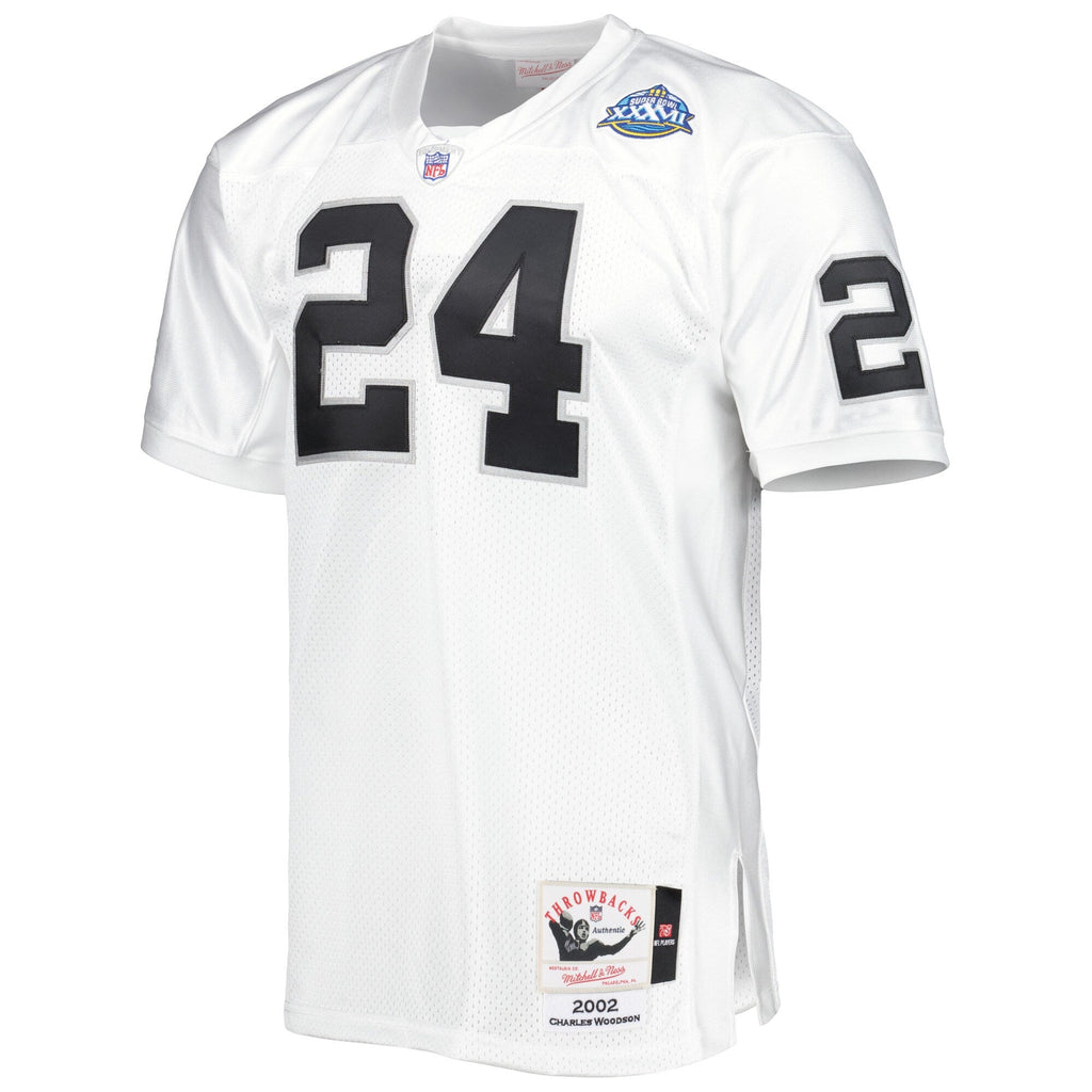 Las Vegas Raiders 2002 Charles Woodson White Authentic Throwback Retired Player Jersey