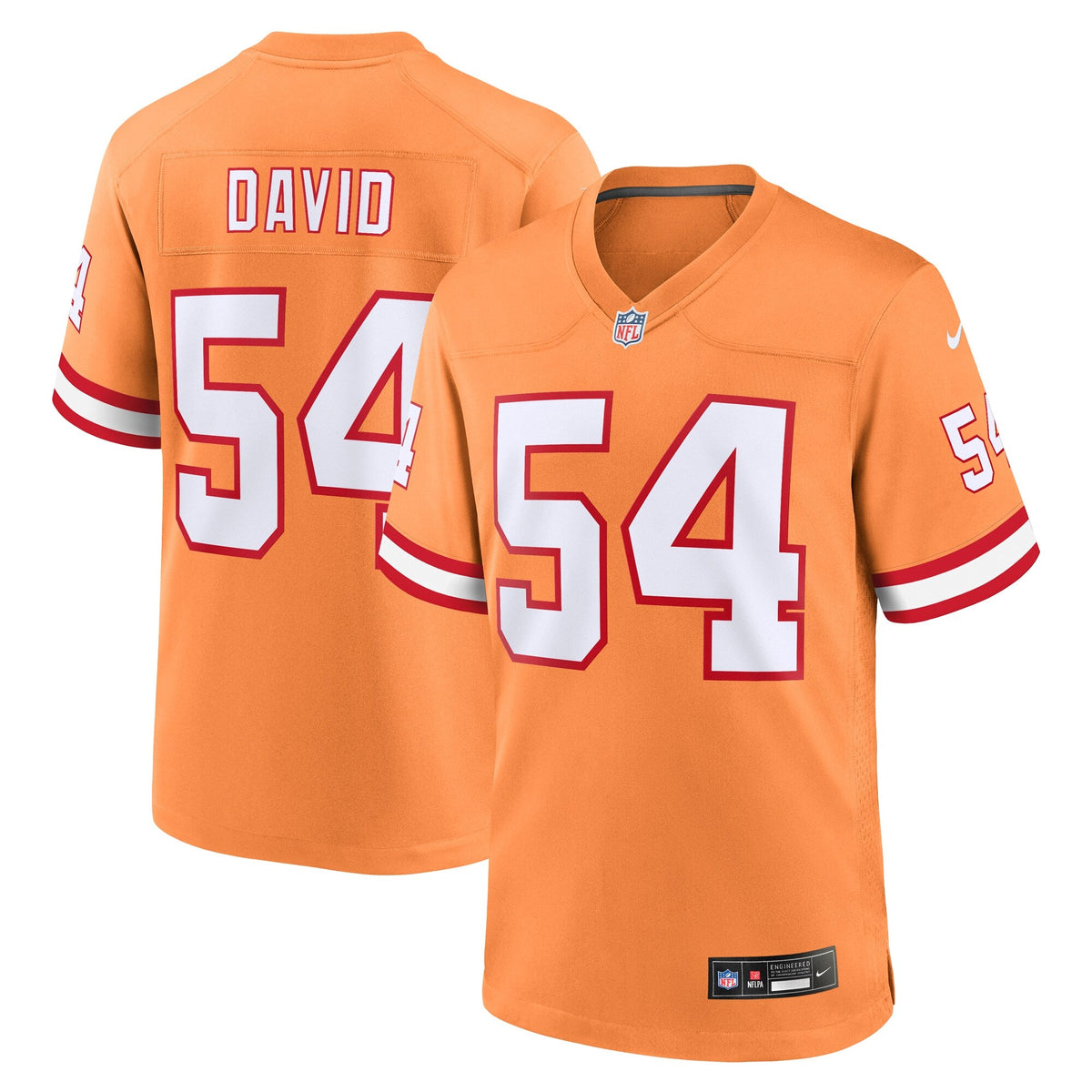 Tampa Bay Buccaneers Lavonte David Orange Throwback Game Jersey