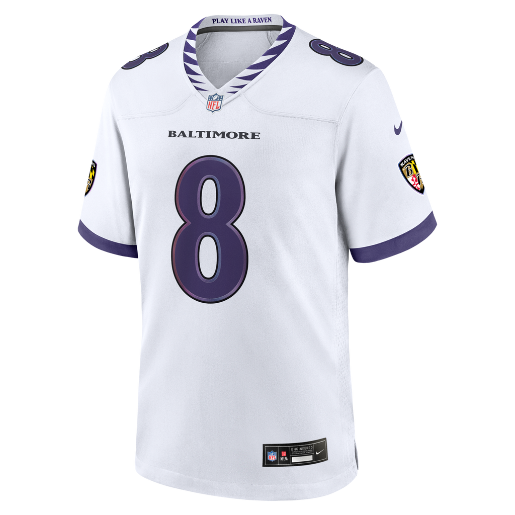 Baltimore Ravens Lamar Jackson White Game Jersey