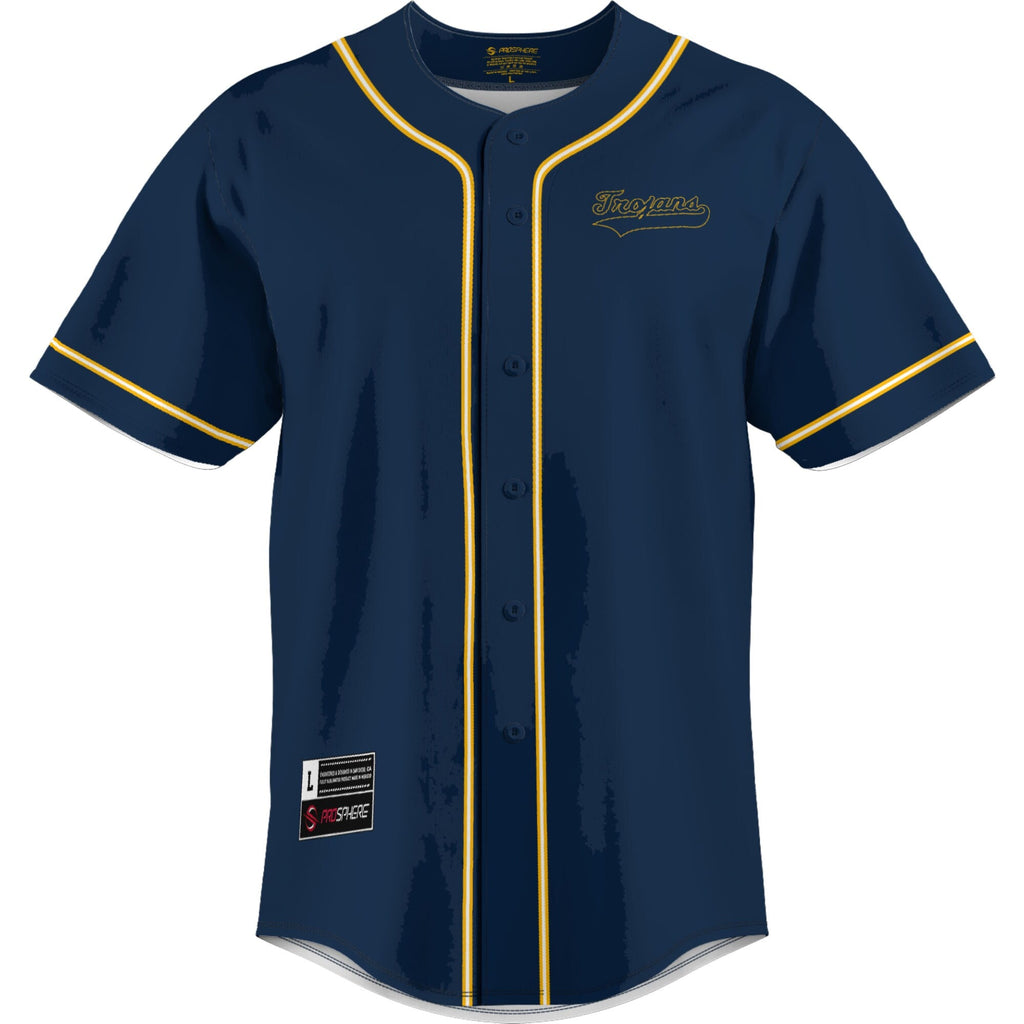 Central Alabama Community College Trojans Lightweight Baseball Jersey - Navy