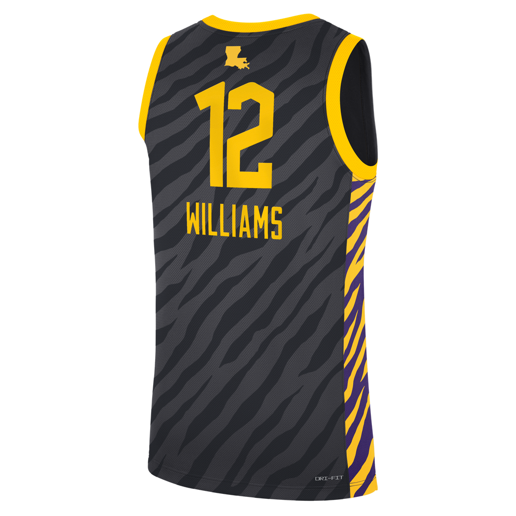 Mikaylah Williams Anthracite LSU Tigers Replica Basketball Jersey