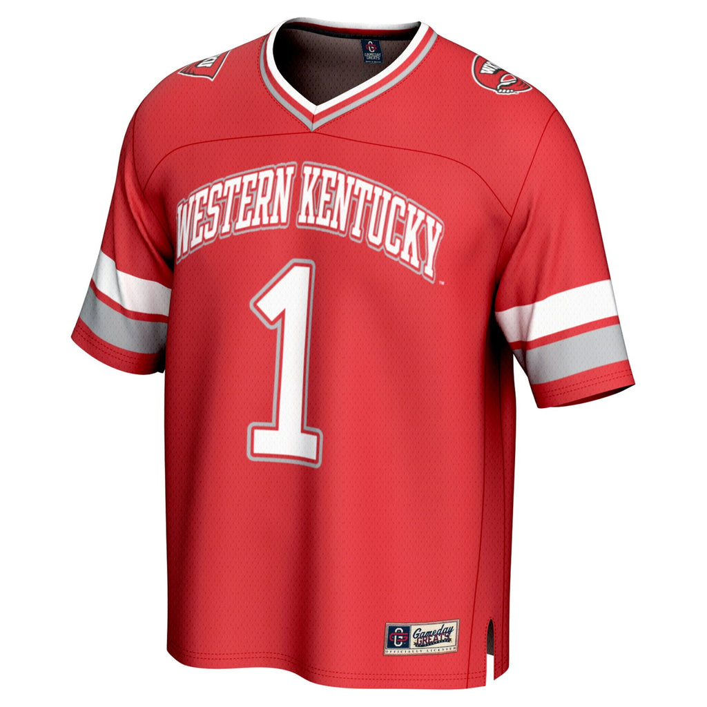 #1 Western Kentucky Hilltoppers Lightweight Collegiate Football Fashion Jersey - Red