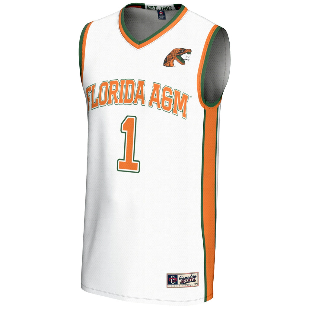 #1 Florida A&M Rattlers Lightweight Basketball Jersey - White