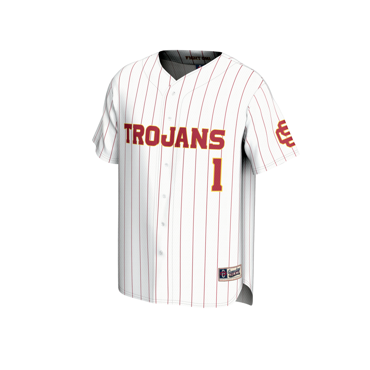 #1 USC Trojans Adult Lightweight Collegiate Baseball Fashion Jersey - White