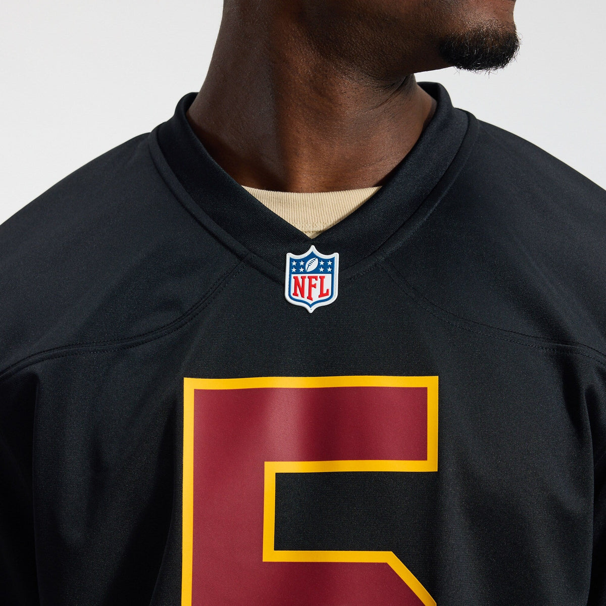 Hail Raiser Washington Commanders Jayden Daniels Black Alternate Game Jersey