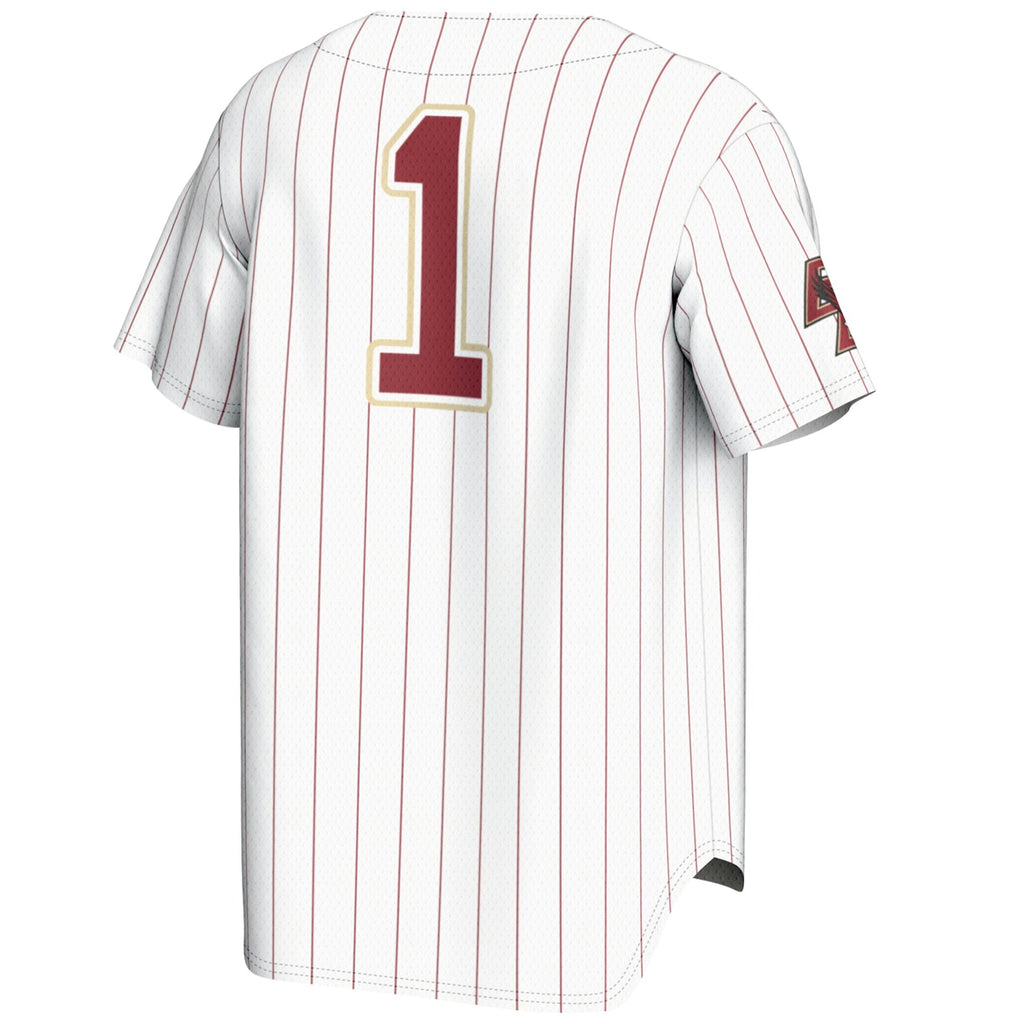 #1 Boston College Eagles Lightweight Baseball Fashion Jersey - White