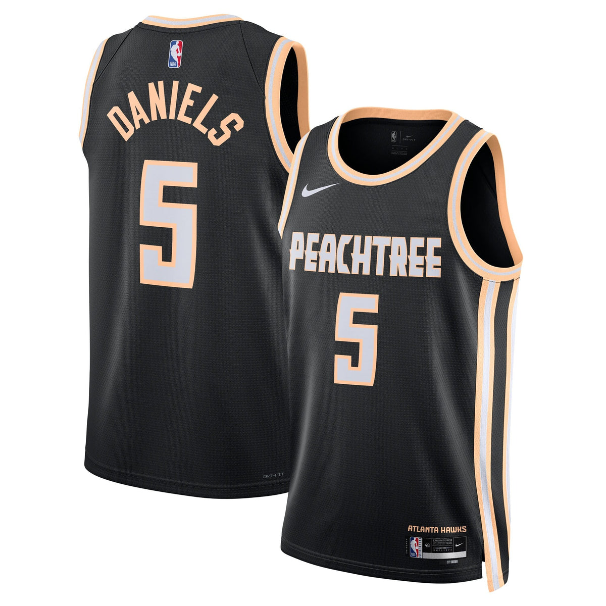 Atlanta Hawks 2025/26 City Edition Swingman Jersey - Black - Dyson Daniels