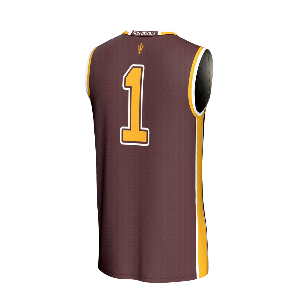 #1 Arizona State Sun Devils Lightweight Collegiate Basketball Fashion Jersey - Maroon