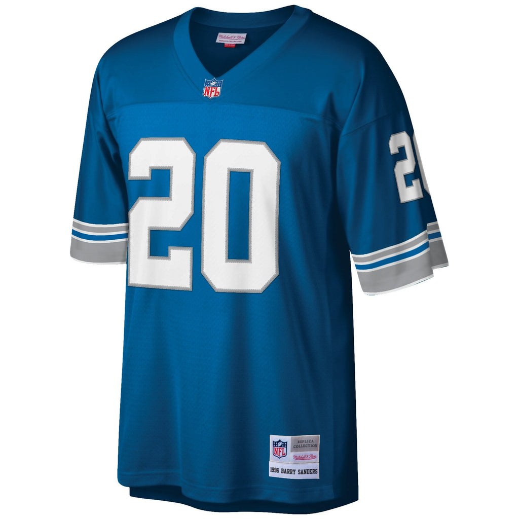 Detroit Lions Barry Sanders Blue Big & Tall 1996 Retired Player Replica Jersey