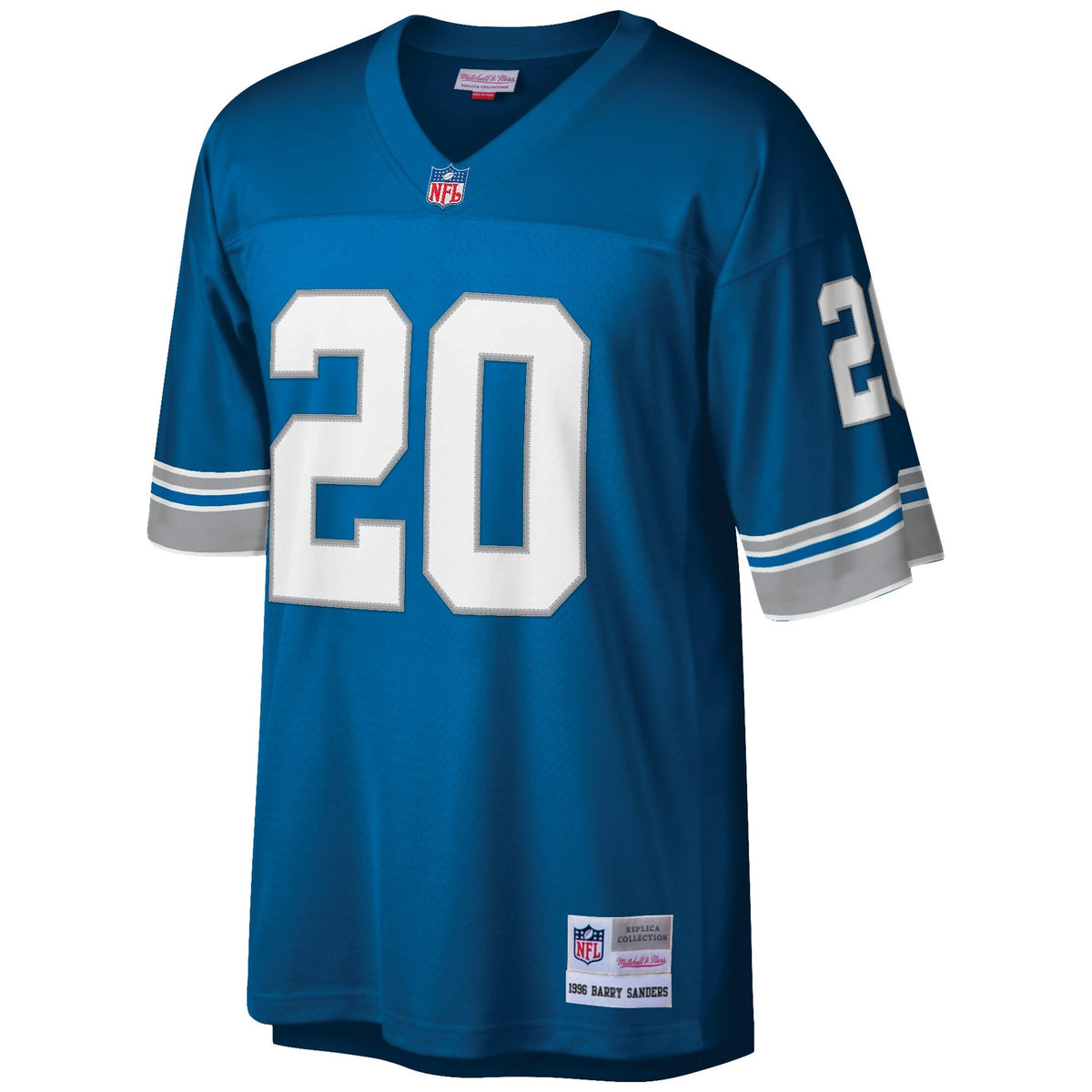 Detroit Lions Barry Sanders Blue Big & Tall 1996 Retired Player Replica Jersey