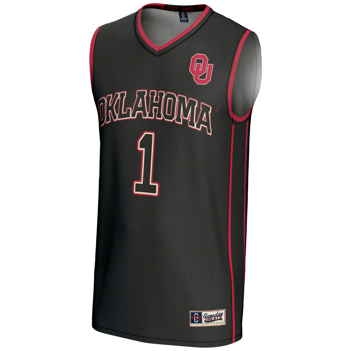 #1 Oklahoma Sooners Lightweight Basketball Jersey - Black