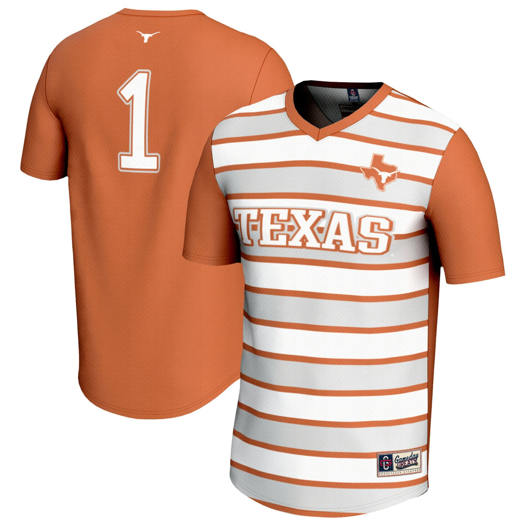 #1 Texas Longhorns Lightweight Soccer Fashion Jersey - Texas Orange