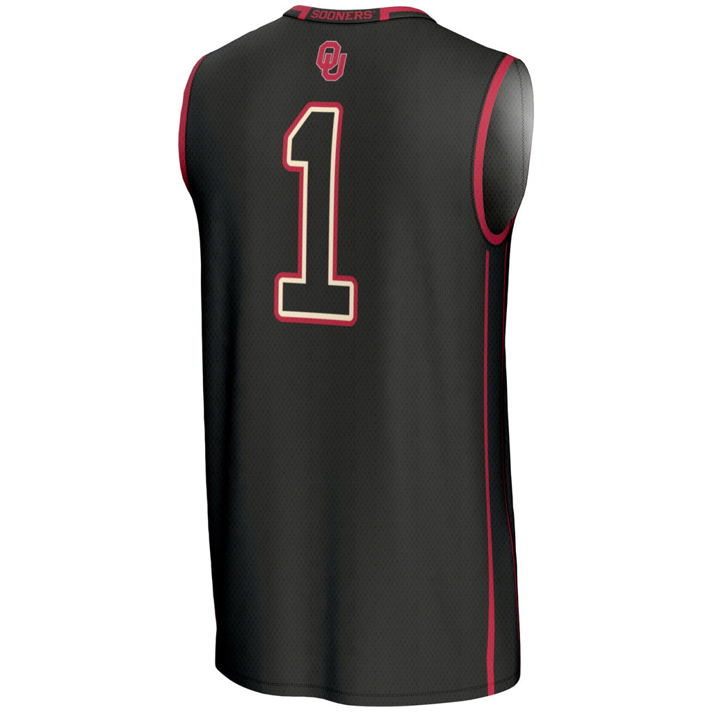 #1 Oklahoma Sooners Lightweight Basketball Jersey - Black
