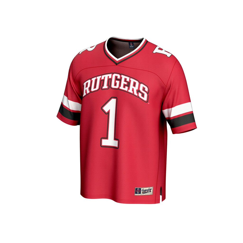 #1 Rutgers Scarlet Knights Lightweight Collegiate Football Fashion Jersey - Scarlet