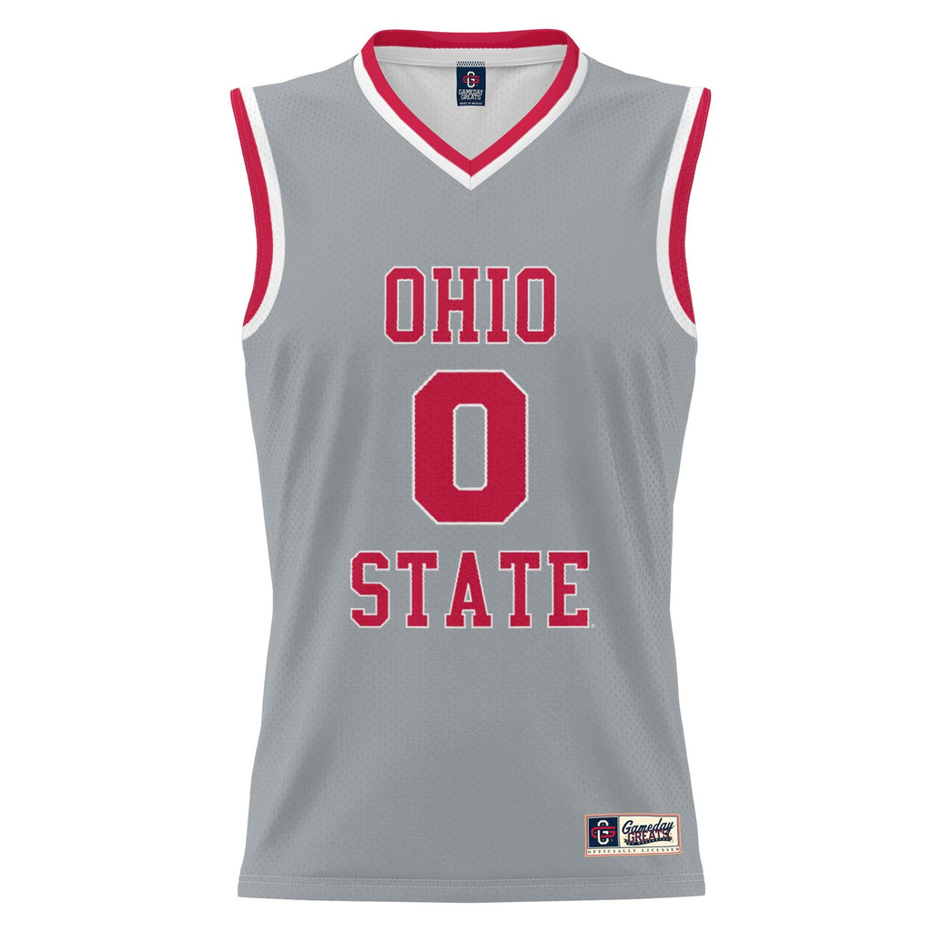 #0 Ohio State Buckeyes Lightweight Basketball Fashion Jersey - Gray