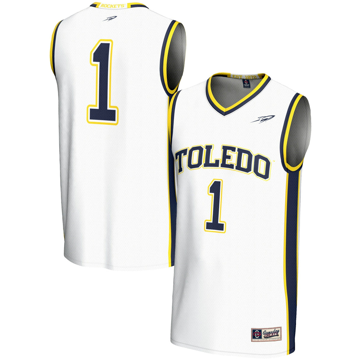 #1 Toledo Rockets Lightweight Basketball Jersey - White