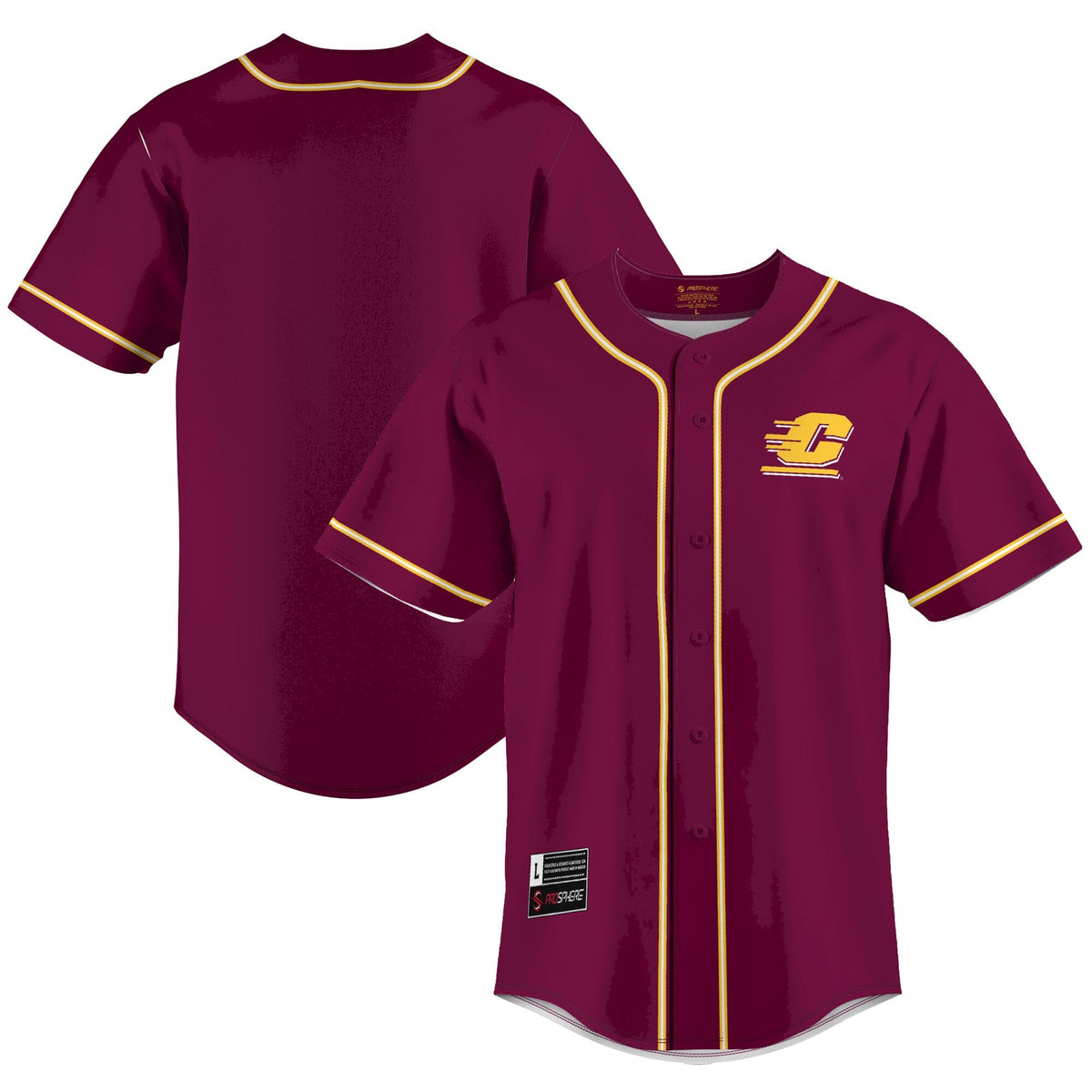 Central Michigan Chippewas Lightweight Baseball Jersey - Maroon