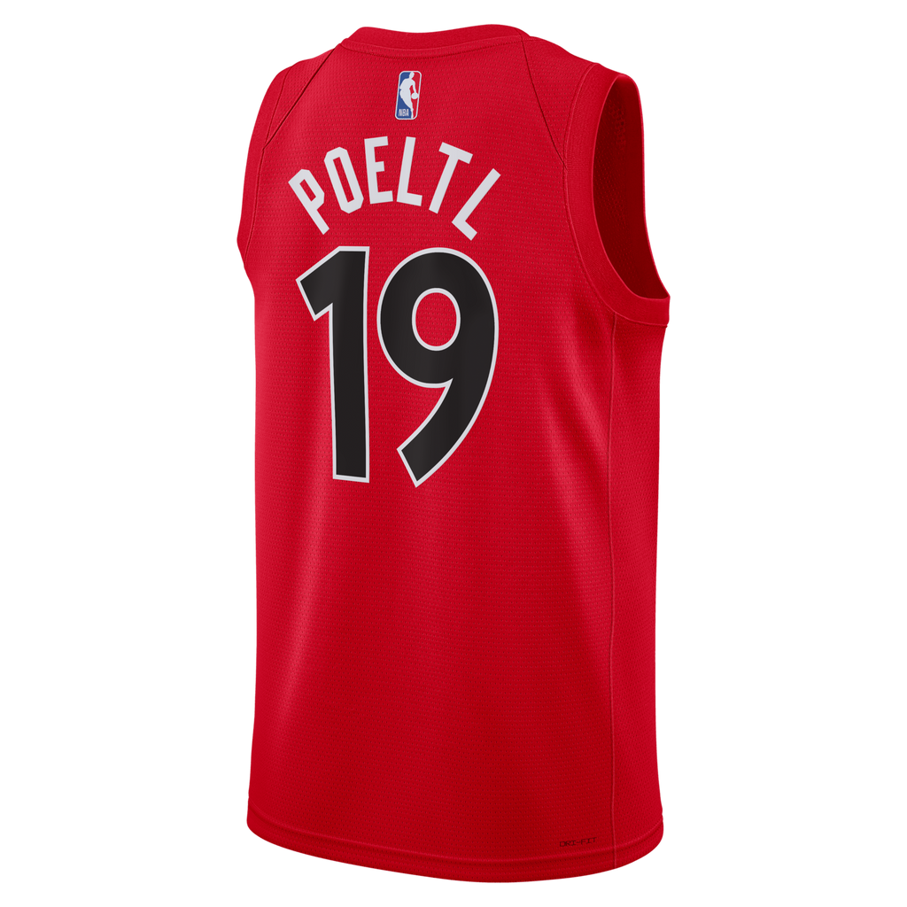 Toronto Raptors Icon Edition Swingman Jersey - Red - Jakob Poeltl