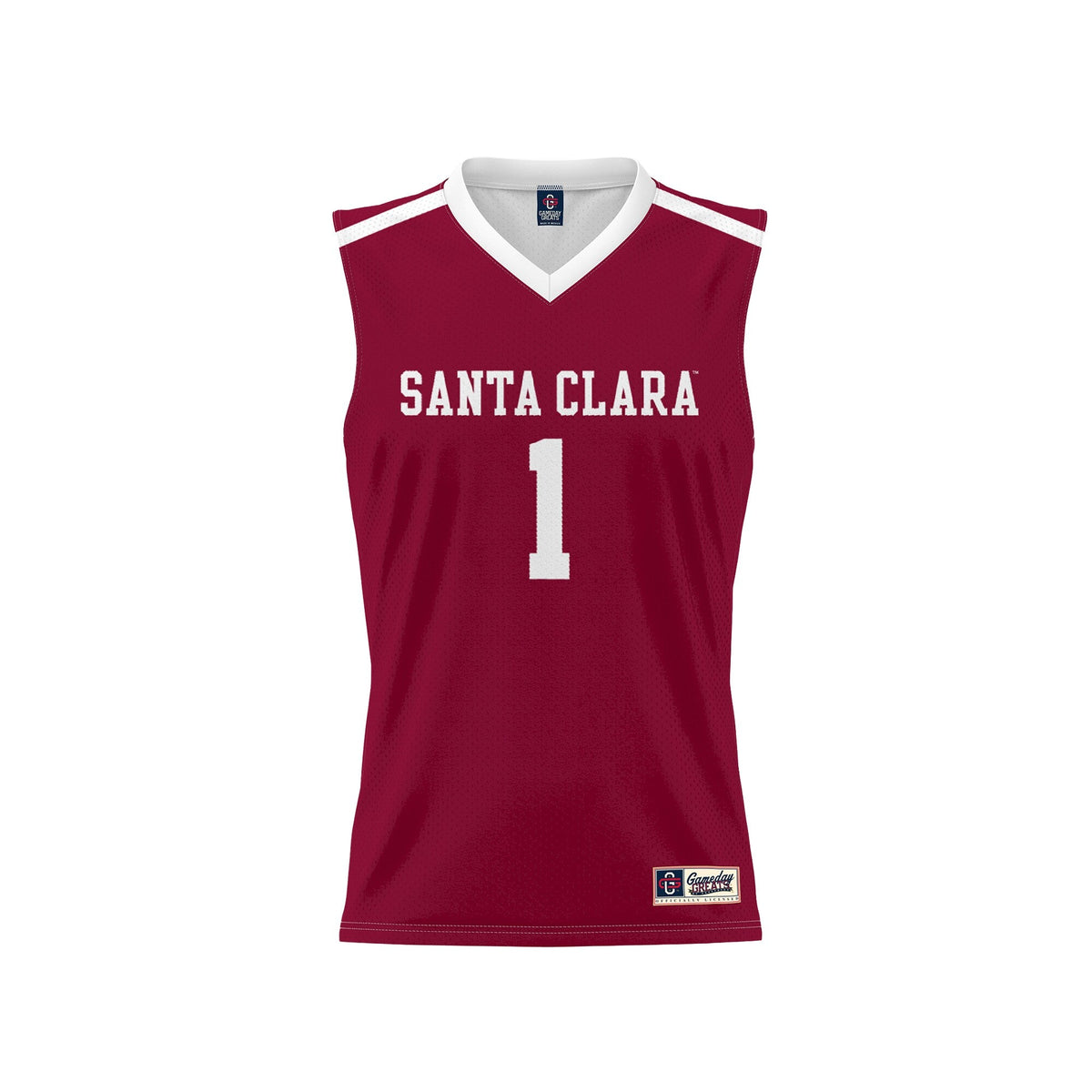 #1 Santa Clara Broncos Lightweight Collegiate Basketball Fashion Jersey - Maroon