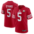 San Francisco 49ers Mike Evans Scarlet 80th Anniversary Game Jersey