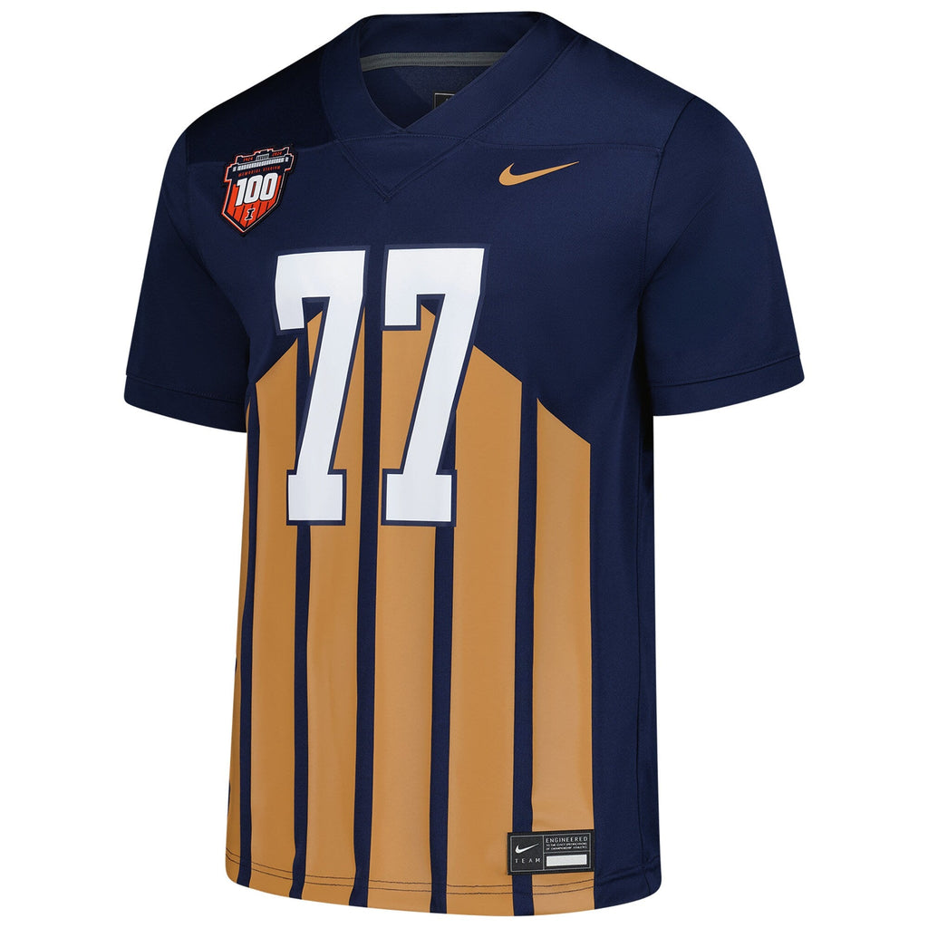 #77 Illinois Fighting Illini Untouchable Replica Football Jersey - Navy
