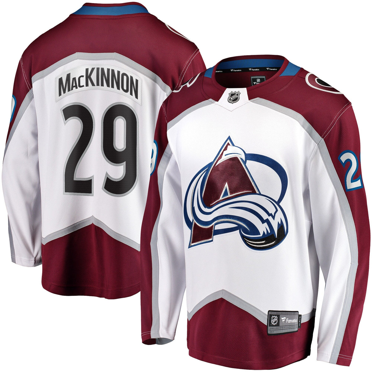 Colorado Avalanche Nathan MacKinnon White Breakaway Jersey
