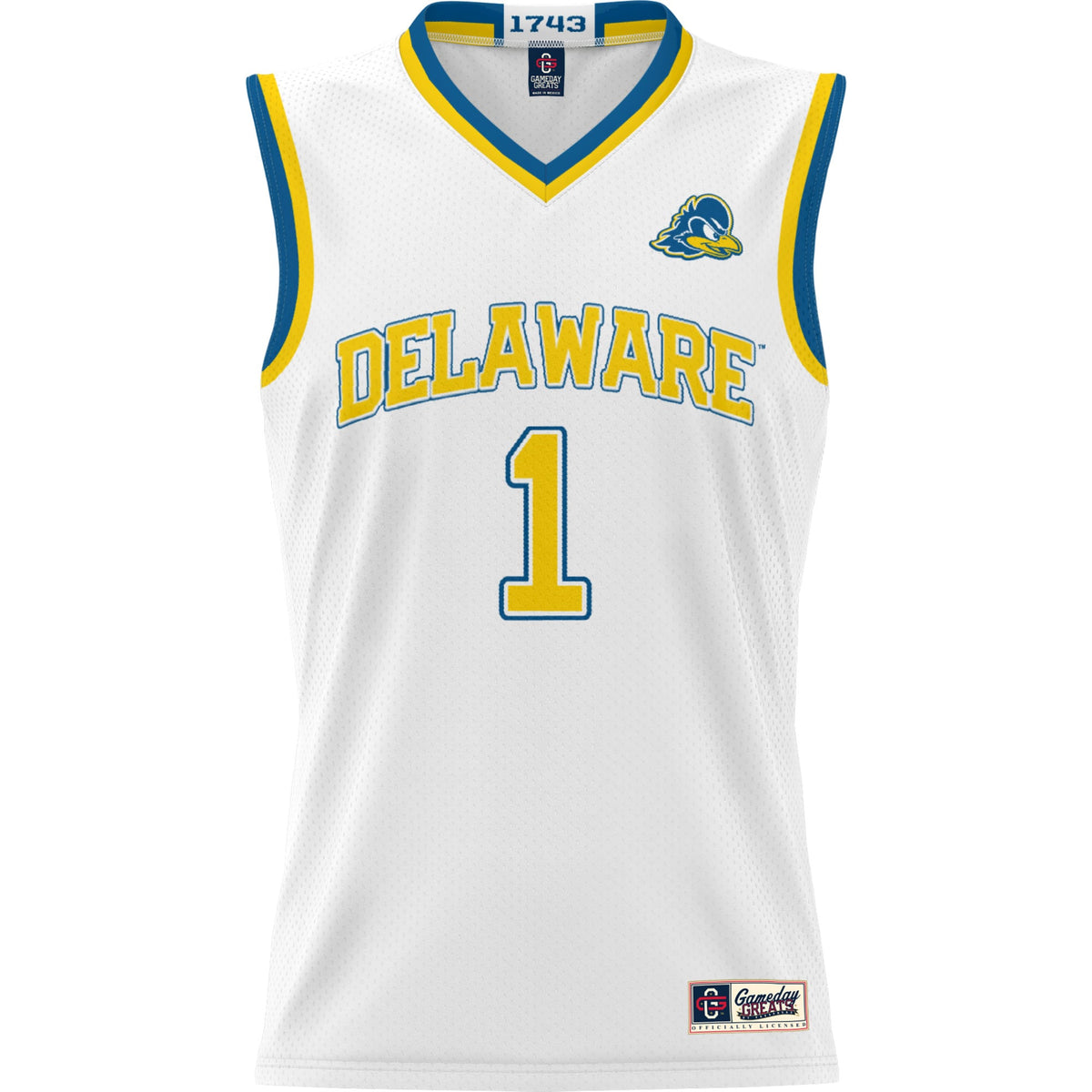 Delaware Fightin' Blue Hens Lightweight Basketball Jersey - White