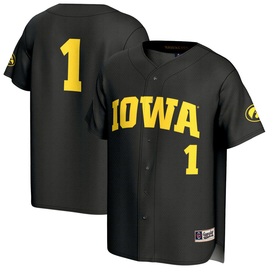 Iowa Hawkeyes Lightweight Collegiate Baseball Fashion Jersey - Black