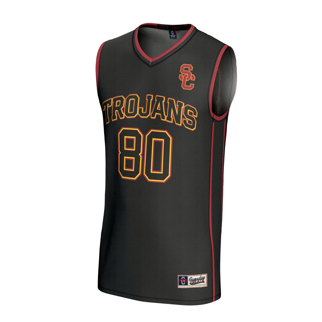 #80 USC Trojans Lightweight Basketball Fashion Jersey - Black