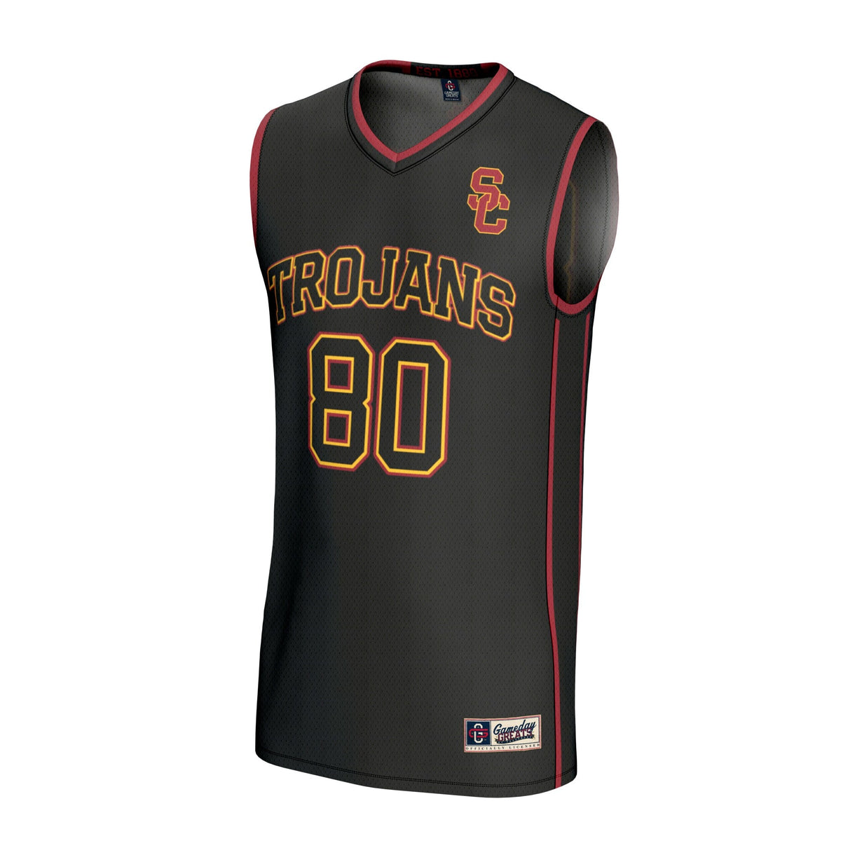 #80 USC Trojans Lightweight Basketball Fashion Jersey - Black