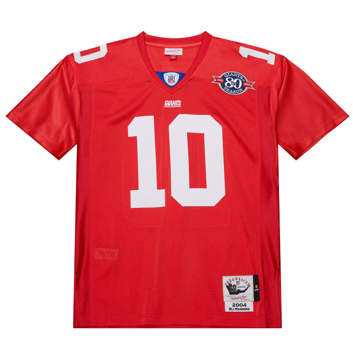 New York Giants 2004 Eli Manning Red Authentic Throwback Retired Player Jersey