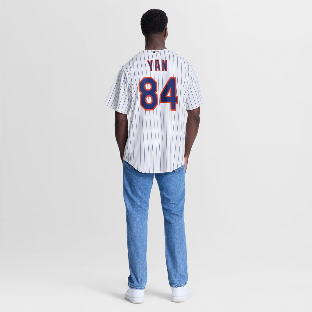 New York Mets Jefry Yan White Home Replica Jersey