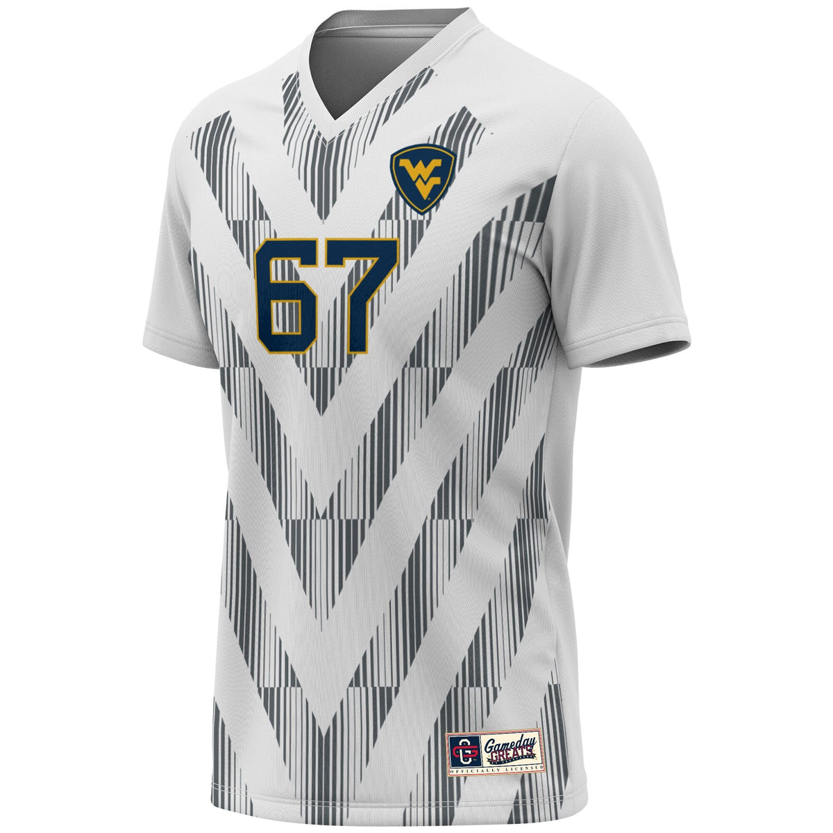 #1 West Virginia Mountaineers Lightweight Soccer Fashion Jersey - White
