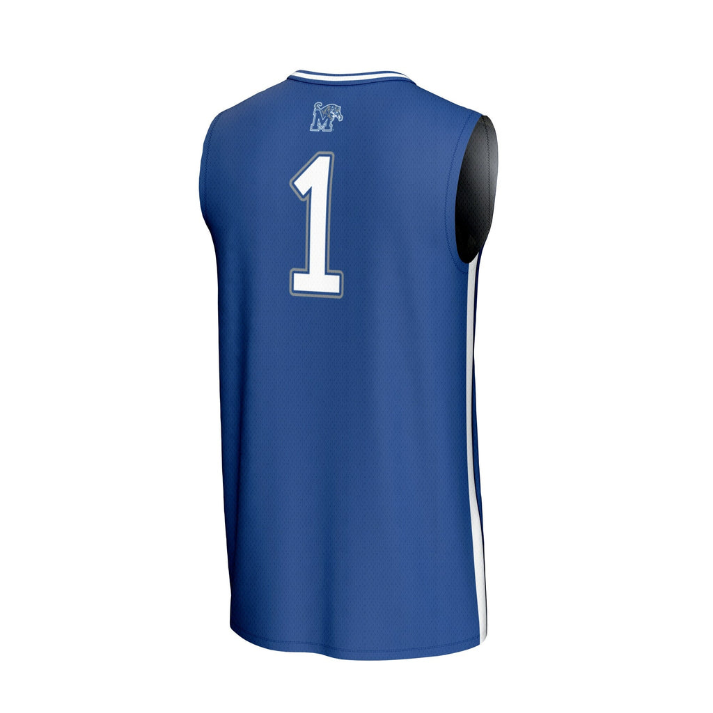 #1 Memphis Tigers Lightweight Collegiate Basketball Fashion Jersey - Royal