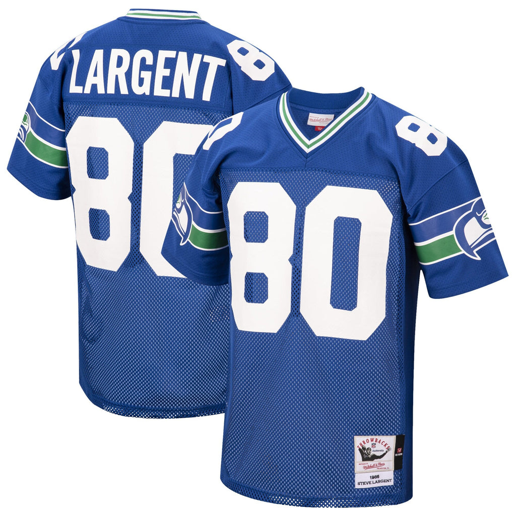 Seattle Seahawks 1985 Steve Largent Royal Authentic Throwback Retired Player Jersey