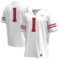 #1 Wisconsin Badgers Replica Football Jersey - White