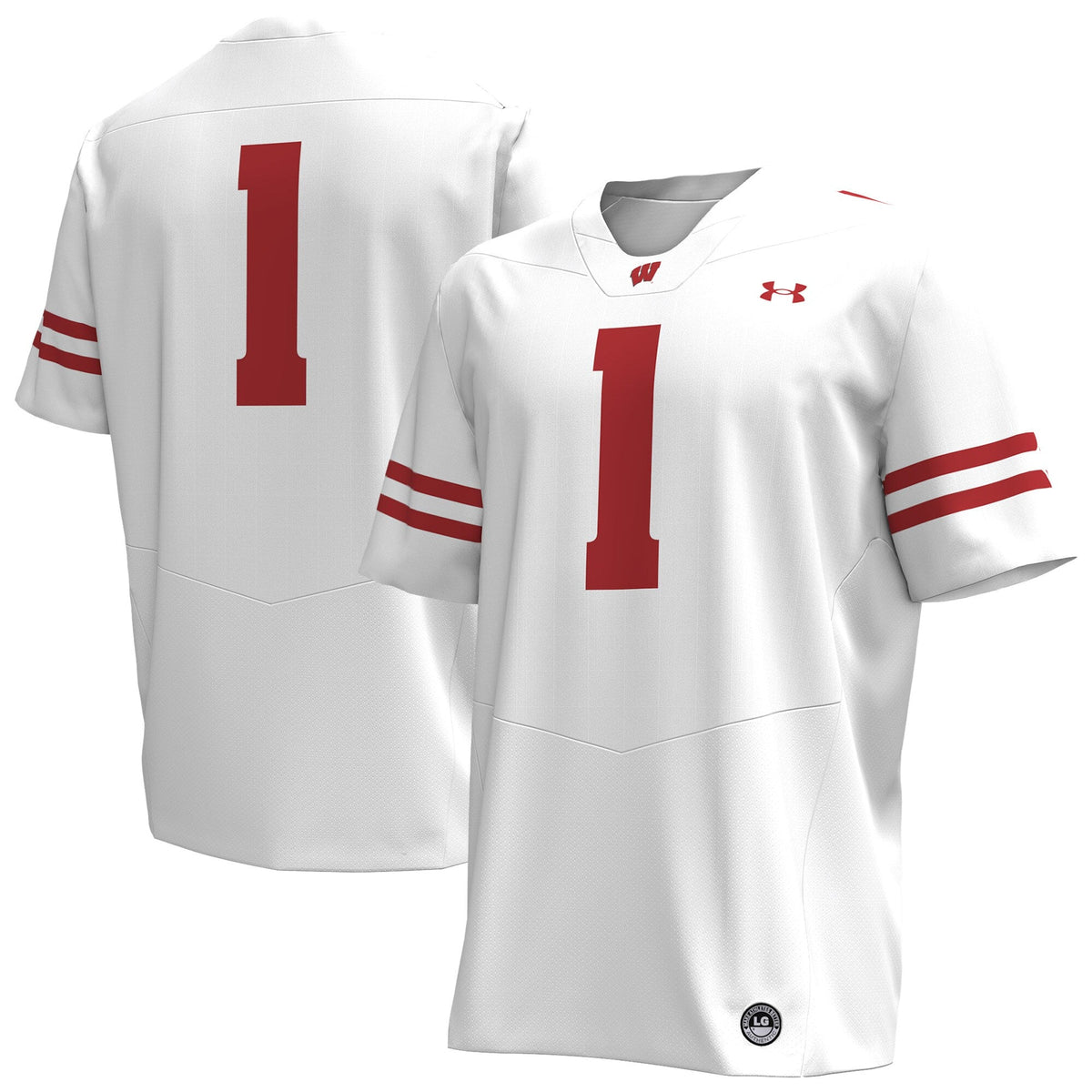 #1 Wisconsin Badgers Replica Football Jersey - White