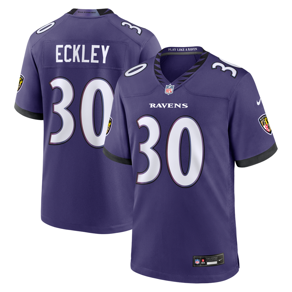 Baltimore Ravens Ryan Eckley Purple Team Game Jersey