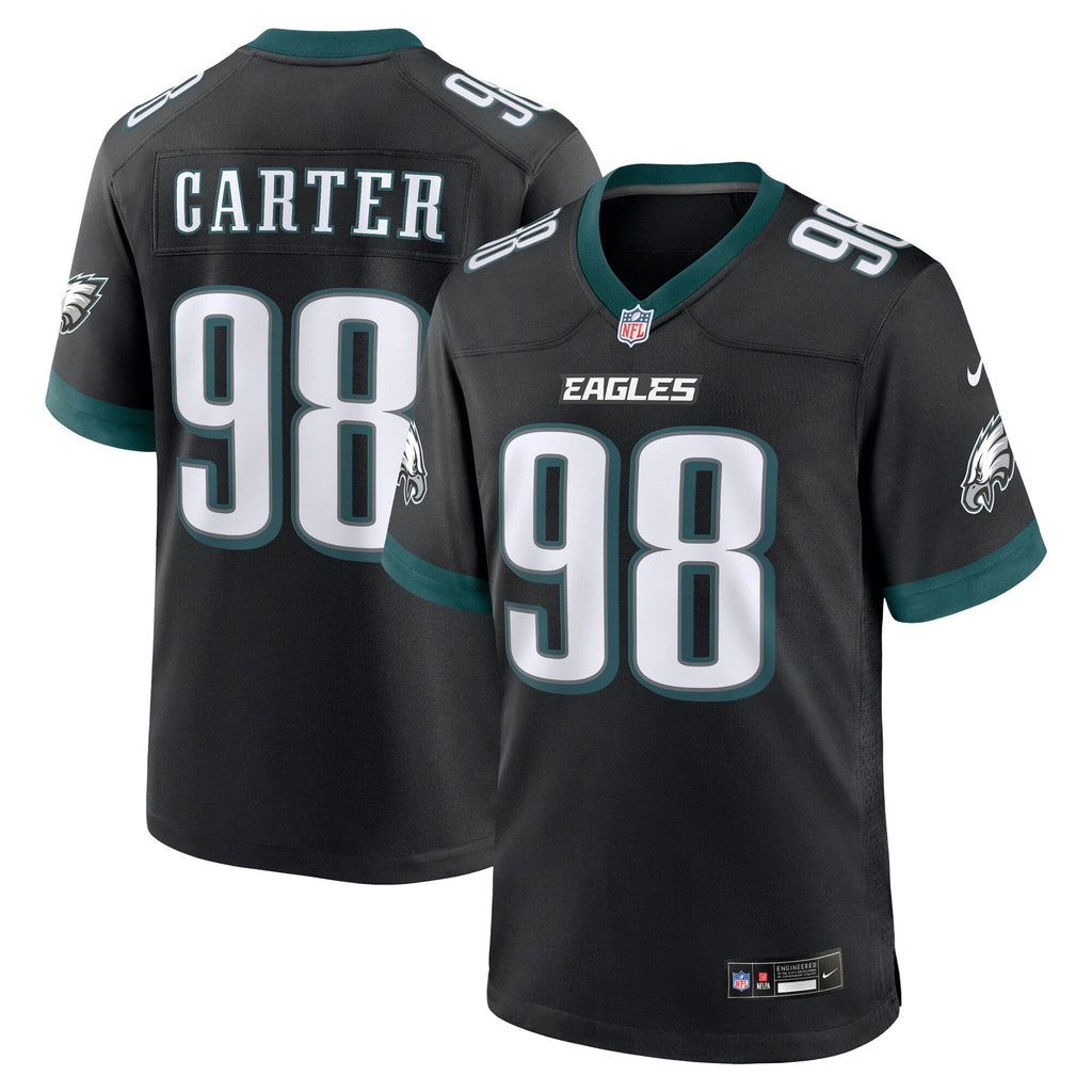 Philadelphia Eagles Jalen Carter Black Alternate Game Player Jersey