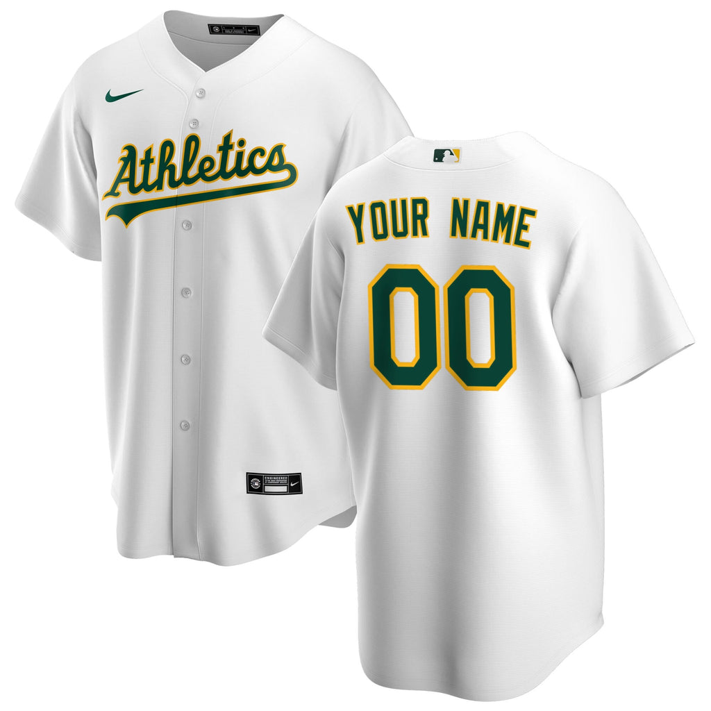Athletics White Home Replica Custom Jersey