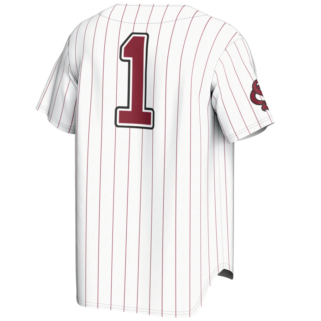 #1 South Carolina Gamecocks Lightweight Baseball Fashion Jersey - White