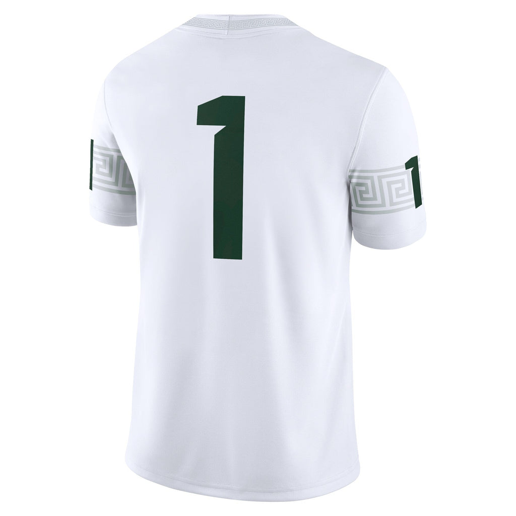 #1 White Michigan State Spartans Game Jersey