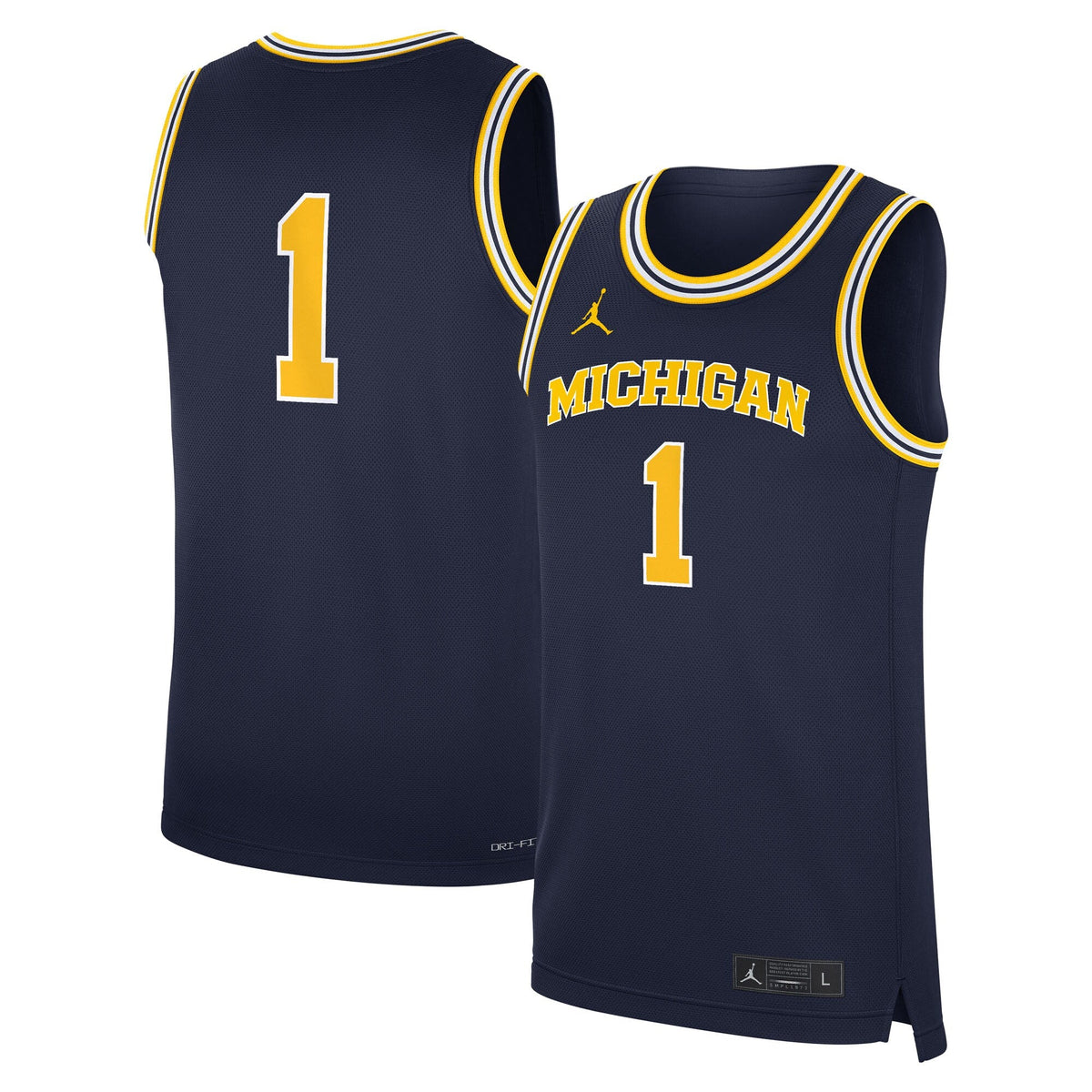 Michigan Wolverines Road Replica Basketball Jersey - Navy