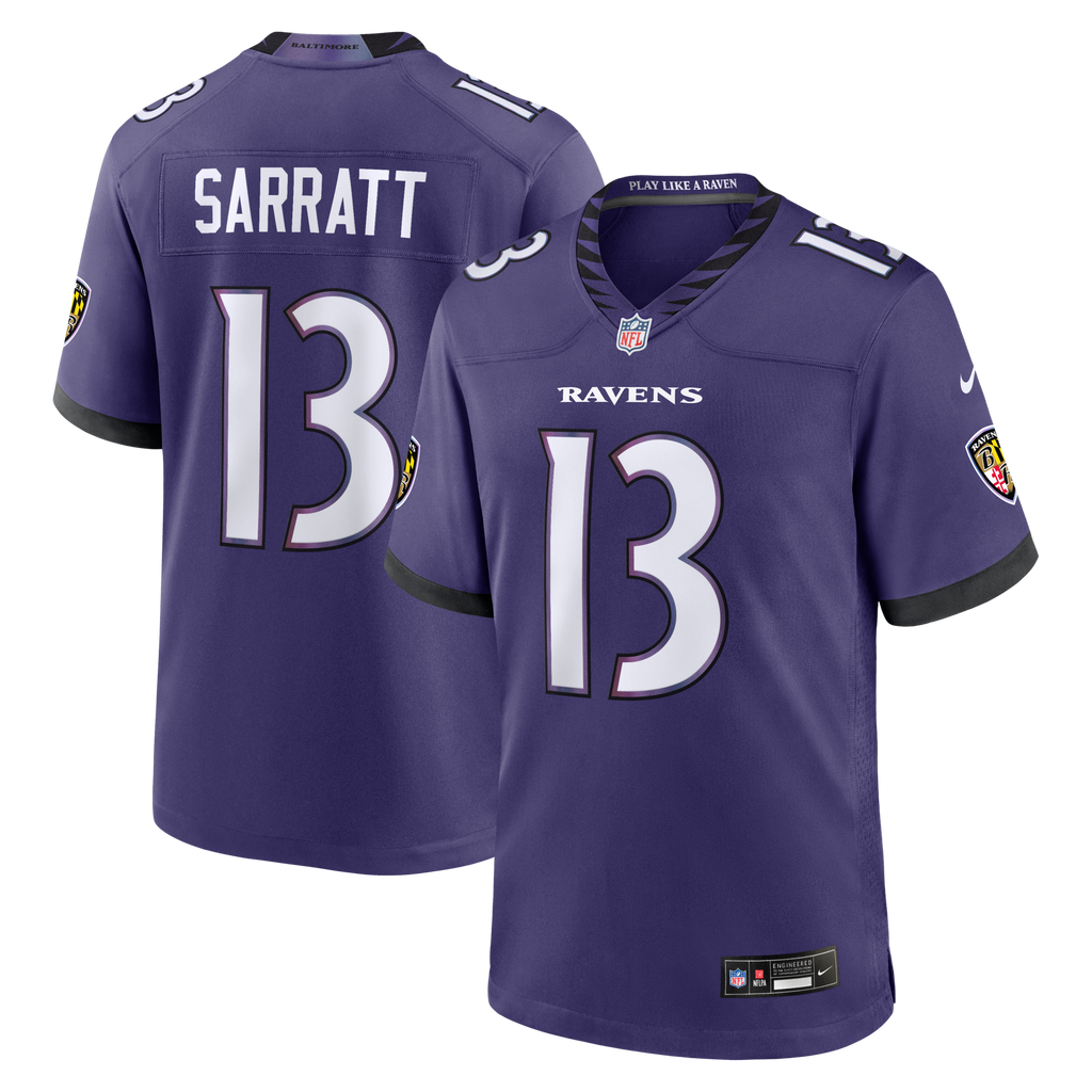 Baltimore Ravens Elijah Sarratt Purple Team Game Jersey