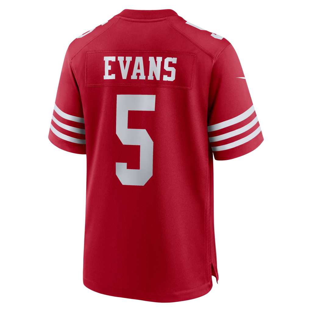 San Francisco 49ers Mike Evans Scarlet 80th Anniversary Game Jersey
