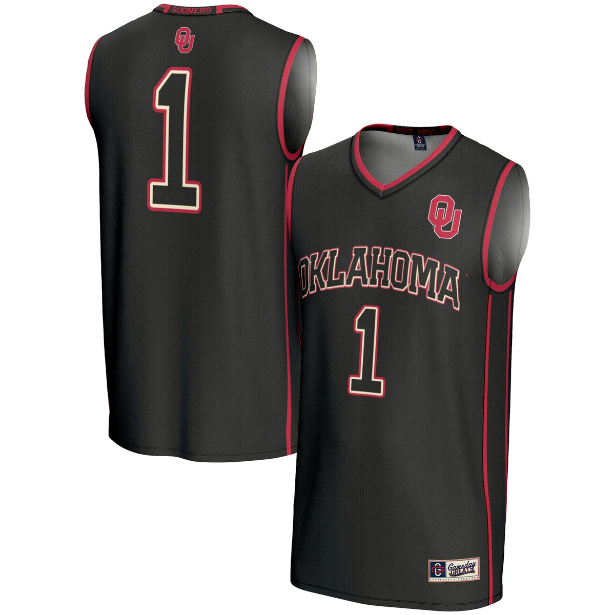 #1 Oklahoma Sooners Lightweight Basketball Jersey - Black