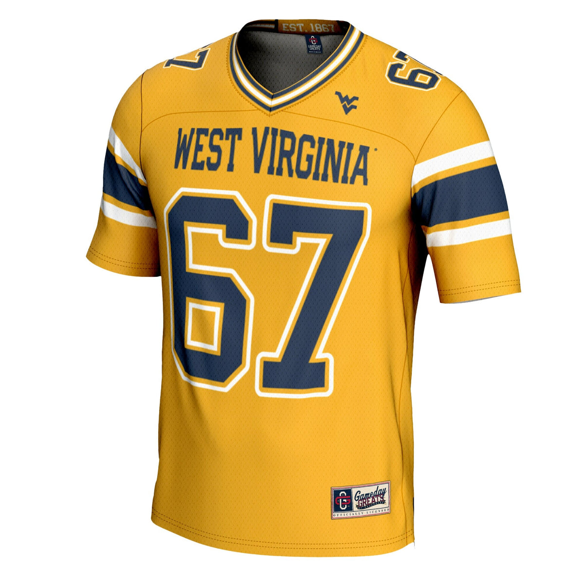 #1 West Virginia Mountaineers Football Jersey - Gold