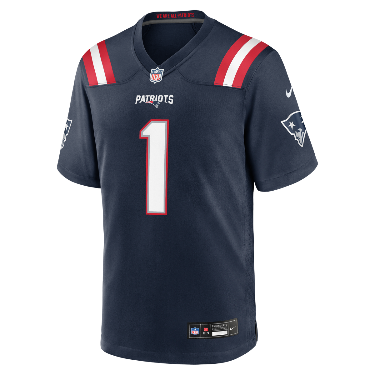 New England Patriots A.J. Brown Navy Team Game Jersey